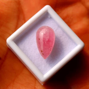8.71 Cts Natural Afghanistan Pink Tourmaline 16x9mm Pear Cabochon Loose Gemstone - Picture 1 of 13