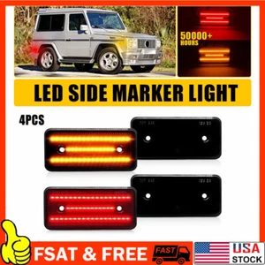 4PCS Front + Rear Smoke Side Marker Lights For Mercedes W460 W463 G Wagon Class - Picture 1 of 11
