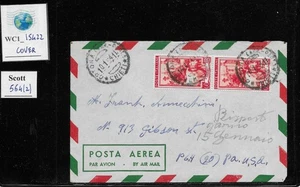 WC1_15422. ITALY.  Cover to USA w. 60 Lire 1950 Italy at Work. Sc. 564(2) - Picture 1 of 1