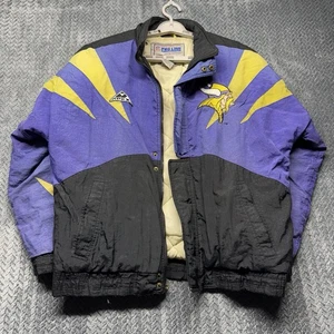 VTG 90s NFL Proline Apex One Minnesota Vikings Jacket Shark Tooth Coat Med READ - Picture 1 of 17