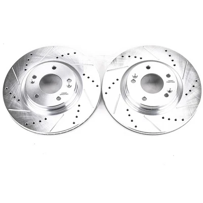 Par de rotores ranurados perforados delanteros PowerStop Evolution para Hyundai Sonata Foto 1 de 3
