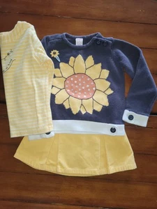 Vintage Gymboree 2003 Sunflower Fields Sweater Shirt Skirt Barrett Size 5 - Picture 1 of 5