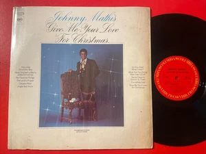 Johnny Mathis Give Me Your Love For Christmas LP Columbia Holiday + Shrink GD+ - Picture 1 of 4