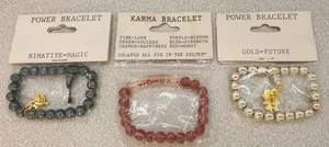 3 x Bracelets. Power bracelets & Karma bracelet. Vintage unopened. New other. - Picture 1 of 12