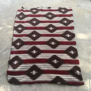 Vintage *WOOLRICH* Multi-Colored Southwestern Throw Blanket Aztec Double-Sided - Picture 1 of 5