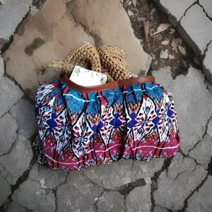 Capelli Starworld Straw Cotton Fabric Boho Style Shoulder Handbag - Picture 1 of 7