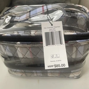Vera Bradley 4 Stück perfekt kariert KOSMETIK ORGANIZER SET (36463-14917) - Neu mit Etikett - Bild 1 von 9