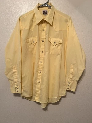 Camisa a Presión De Colección Ely Cattleman Perla 16 1/2 33 Grande Usada Vaquero Occidental BG26 Foto 1 de 4