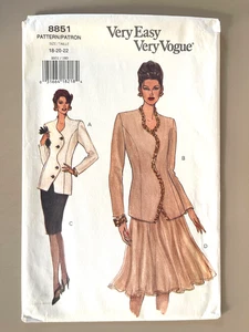 1990's VOGUE Misses' Top,Skirt Pattern 8851 Size 18-22 UNCUT - Picture 1 of 2