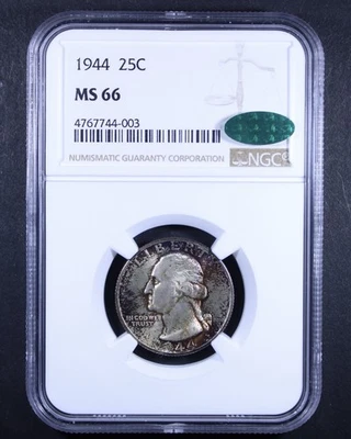 1944 Washington Quarter - 25c NGC MS66 CAC ✅ - Cool Coin! - Image 1 of 4
