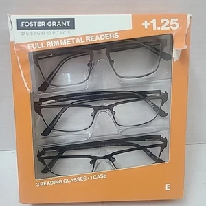 Gafas de lectura de metal de borde completo Design Optics de Foster Grant paquete de 3 +1,25 - Imagen 1 de 3