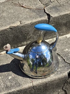 MICHAEL GRAVES Tea Kettle Whistle Spinner Stainless Large EUC - Picture 1 of 5