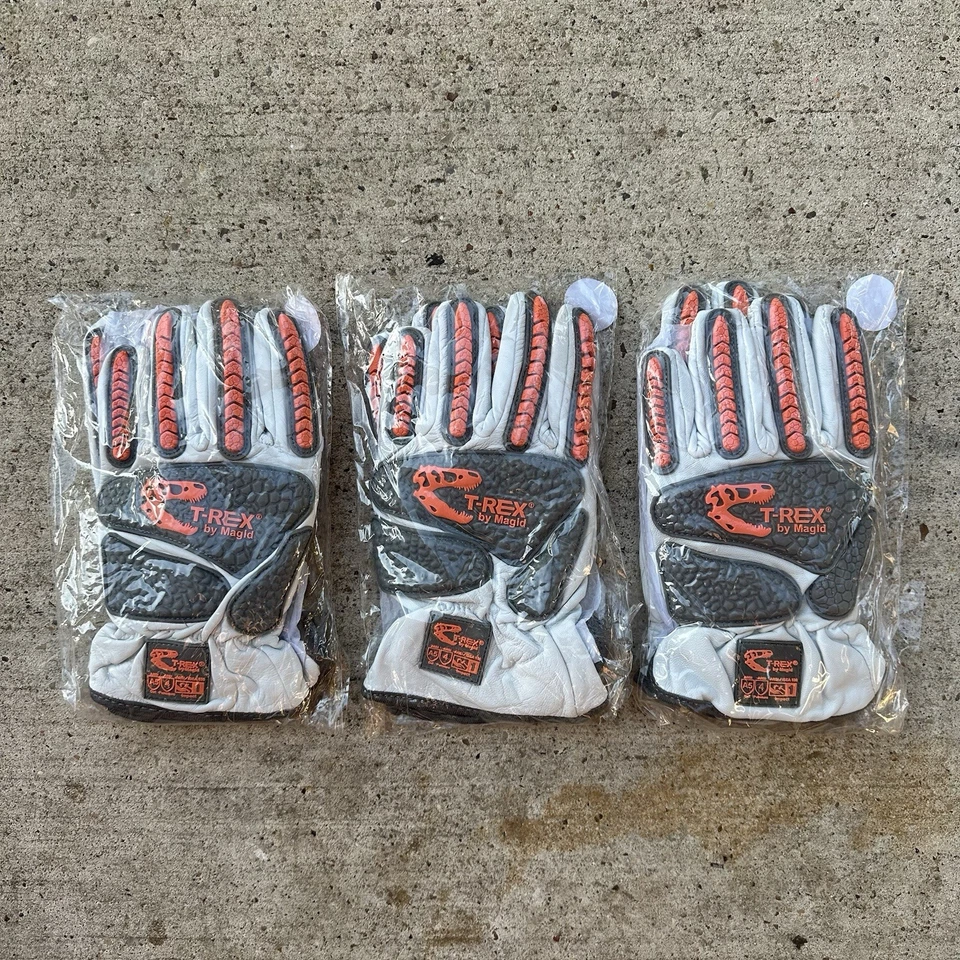 3 pares de guantes de impacto XXL Magid T-Rex corte nivel 5 pinchazos nivel 4 impacto piel de cabra Foto 1 de 4