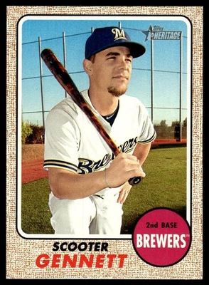 Scooter Gennett 2017 Topps Heritage #262 Milwaukee Brewers 25800 Baseball Card - Image 1 of 2