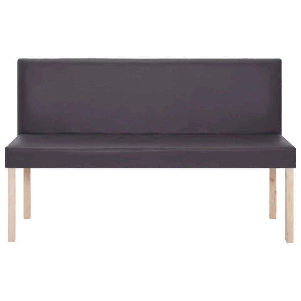 vidaXL Kunstleder-Sitzbank - Grau, 139,5x54x85,5cm (281332)