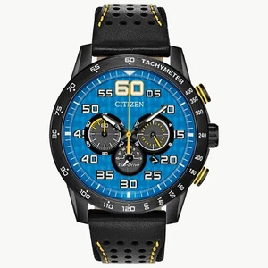 CITIZEN Eco-Drive PRIMO CA4435-08L Men's Blue Dial Chronograph Watch NEW - Picture 1 of 3