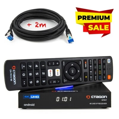 Octagon SPIRIT 4K Android IPTV Box UHD Receiver HDR10+ +2m LAN Kabel, Bluetooth - Bild 1 von 4