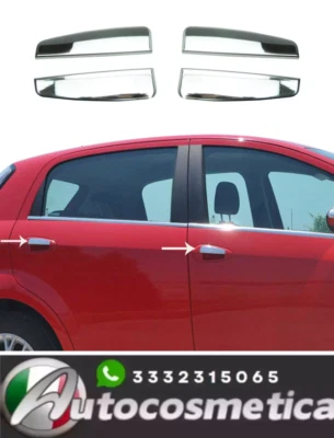 Cover maniglie adesive porte in acciaio cromo per Fiat Linea 2006+ 4 pezzi - Imagen 1 de 4