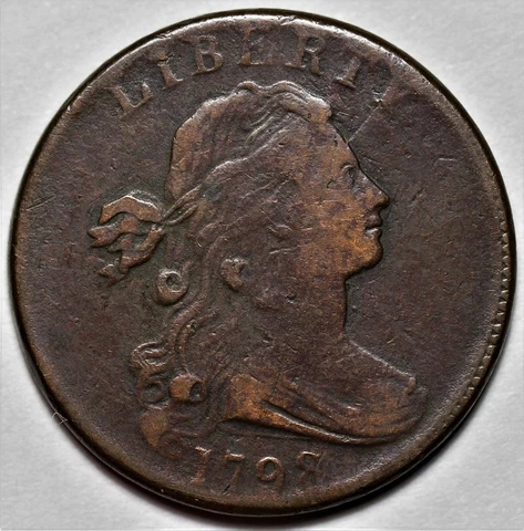 1798 Draped Bust Large Cent - 2nd Hair Style - Rotated Die - US 1c Penny - L35 Cover