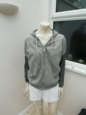 Lovely ladies size 20 cardi top M&S with hood grey stripes - Image 1 of 4