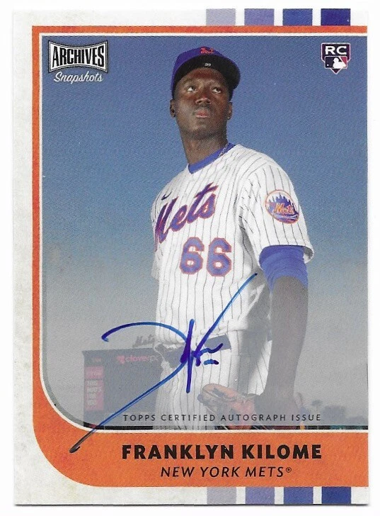 2021 Topps Archives Snapshots Auto Franklyn Kilome (17) Mets RC  - Image 1 of 1