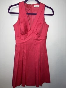 Calvin Klein Women Petite 2P Pink Cotton Fit & Flare Dress Sleeveless - Picture 1 of 5
