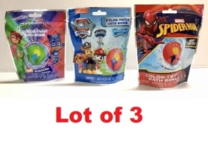 LOTTO Bomba da Bagno Color Twist Bambini Profumata Non Tossica Paw Patrol PJ Maschere Spiderman - Foto 1 di 14