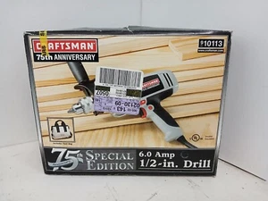 New - Craftsman 10113 - 75th Anniversary 6-amp 1/2"-Corded Electric Drill & Bag - Picture 1 of 8
