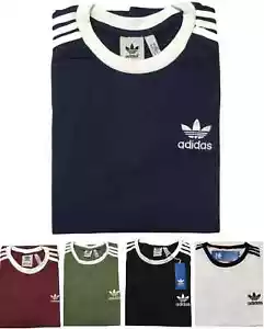 ADIDAS RETRO ORIGINAL SHORT SLEEVE CREW NECK THREE STRIPE T-SHIRT - Picture 1 of 9