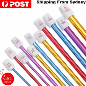 11PCS Long Tunisian Afghan Crochet Hook Aluminum Knitting Needles Tools 2mm-8mm - Picture 1 of 8