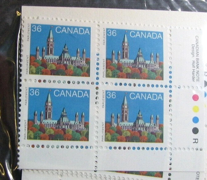 Canada Inscription Block Stamp Scott# 926B Parliament (note) 1982-87 MNH L531 - Image 1 of 1