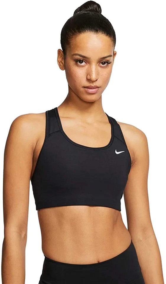 Nike 247334 Womens Medium Support Non Padded Sports Bra Black/white Size Small