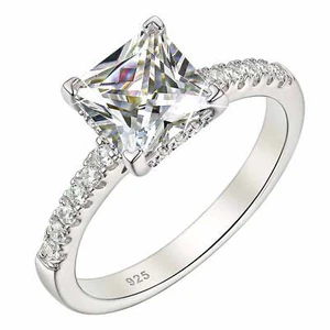 1.5CT Sterling Silver Eternity Engagement Promise Ring for Women Ring Jewelry - Picture 1 of 9