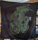 Nikry Novelties Green Dragon On Black Banner Approximate size 44x50" 
