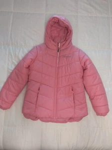 Columbia Pink Rose Katelyn Crest Puffer Jacket Hood Girls  Size Youth XL No Fur - Picture 1 of 7