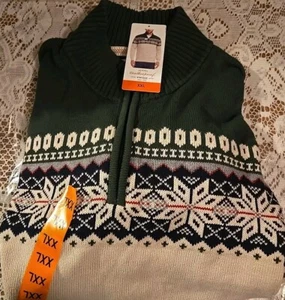 Weatherproof Vintage Men's 1/4 Zip Holiday SIZE XXL Sweater Classic Fair - NWT - Picture 1 of 9