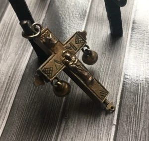 Antique Fine French Gilt Silver 800 Opening Reliquary Cross Ave Maria - Picture 1 of 6
