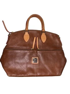 Dooney & Bourke Maroon Red Leather Purse Satchel Double Pocket No Strap - Picture 1 of 22