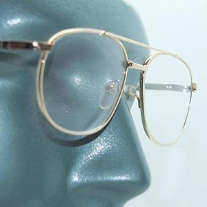 Reading Glasses Pilot Aviator Rounded Polished Gold Metal Frame +3.25 Strength - Picture 1 of 4