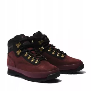 Timberland Euro Hiker Mid TB0A5ZQ5-C60 Boots Men's US 10 Burgundy Hiking RHS2036 - Picture 1 of 14