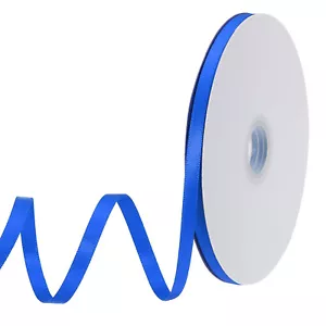 1/4" 50 Yard Double Faced Solid Satin Ribbon Polyester Fabric Blue - Picture 1 of 7