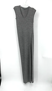 MCQ ALEXANDER MCQUEEN knit maxi dress asymmetrical sleeveless heather gray L - Picture 1 of 12
