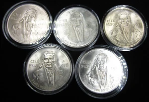 Mexico 1977 1978 1979 Silver 5 Coin 100 Pesos Type Set Morelos Cien Pesos ✪ BU ✪ - Picture 1 of 17