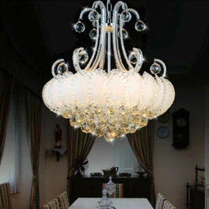 LED Bedroom Crystal Chandelier Light Lighting Dining Room Ceiling Chrome Lamp - Picture 1 of 14