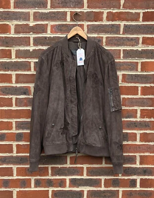 All Saints Mens MURDOCK Floral Suede Bomber Jacket Biker XL Extra Large A440 - Image 1 of 4