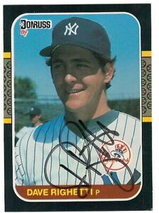 Dave Righetti Signed Lot of 7 Cards 1982 1983 1987 / Autographed NY Yankees