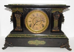Antique Seth Thomas Adamantine Mantel Clock 8-Day, Time/Strike, Key-wind (A) - Imagen 1 de 18