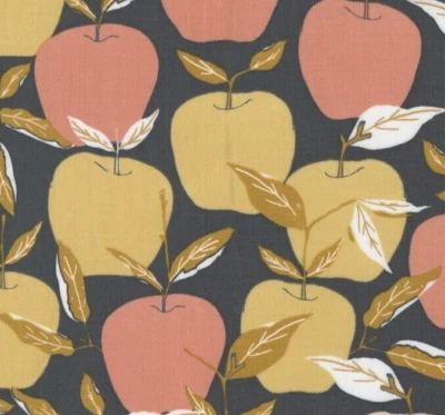 Midnight Garden Moda Fabric Sweetfire quilting pink apples gold 3 yards 43121-13 - Image 1 of 4
