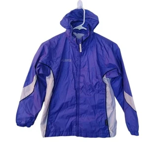 Girl's Columbia Purple Packable Hooded Lightweight Jacket Size 10/12 - Picture 1 of 8