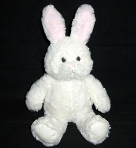 13" Pottery Barn Niños Conejito Blanco Peluche Rosa Orejas Pies 2016 Peluche Lovey - Imagen 1 de 2